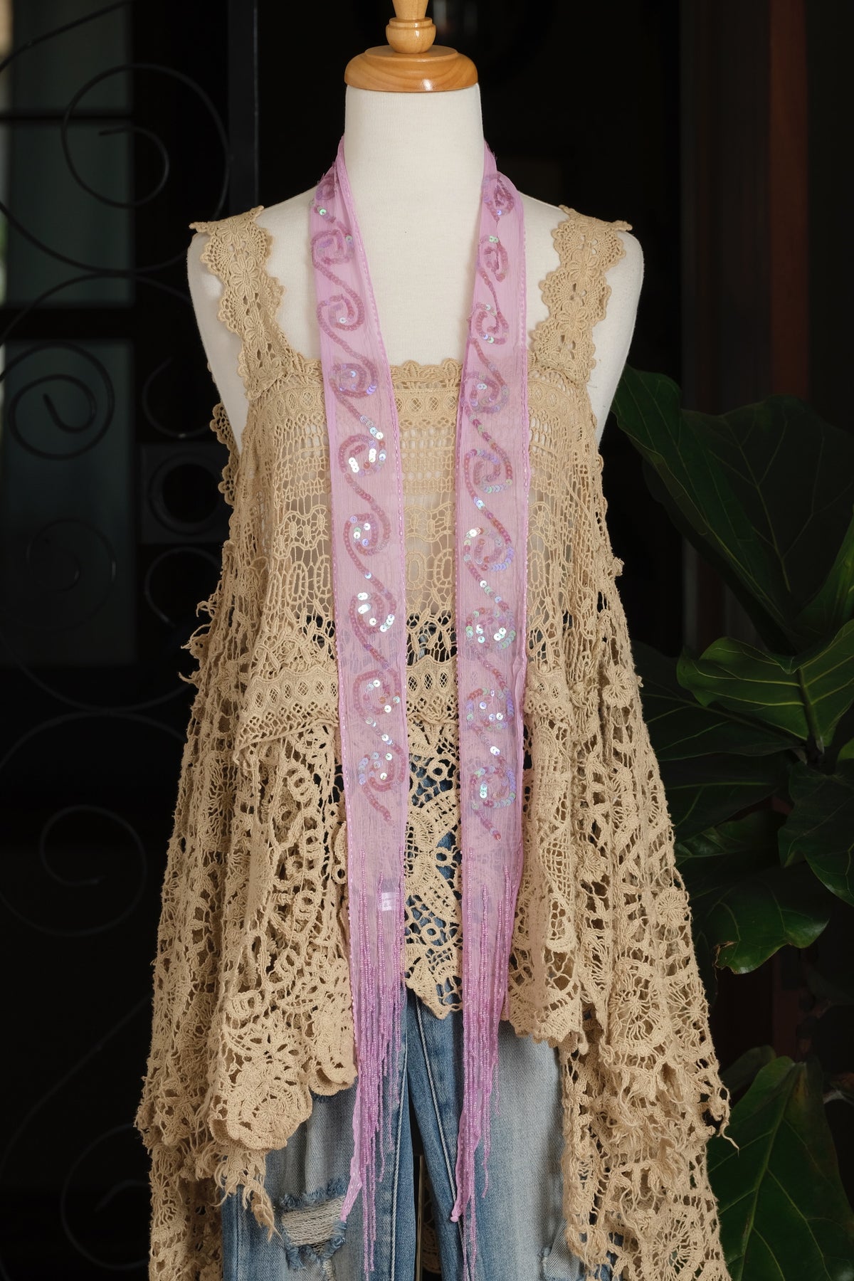 Sequin Scarf in Orchid