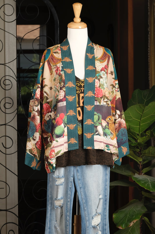 Cropped Kimono in Stay Gold