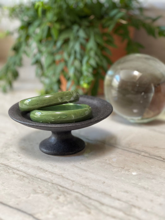 Bangle Bracelet in Marbled Moss