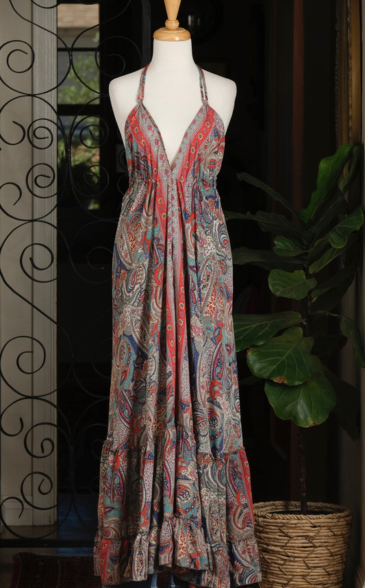 Halter Dress in American Beauty