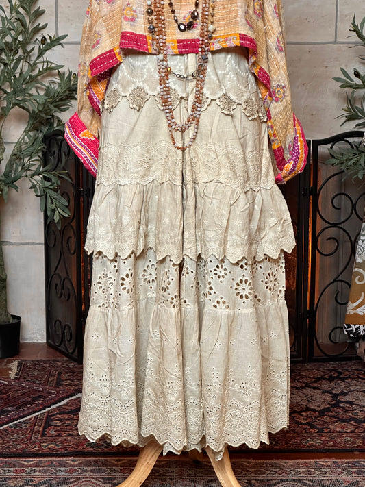 Moon Lace Pant in Ecru