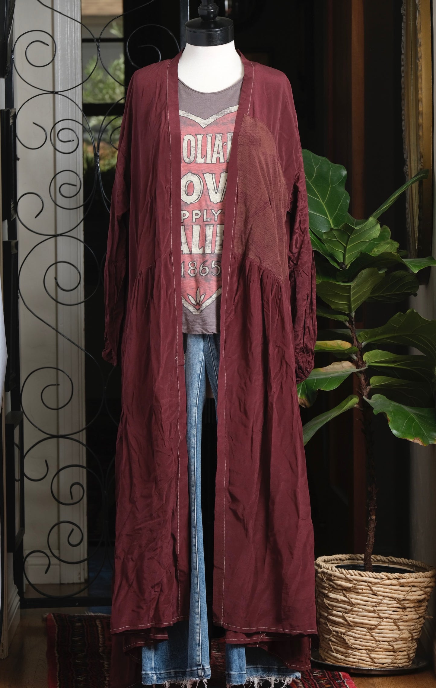 Evermore Duster in Burgundy Patch