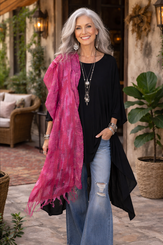 Lotus Scarf in Pure Fuchsia
