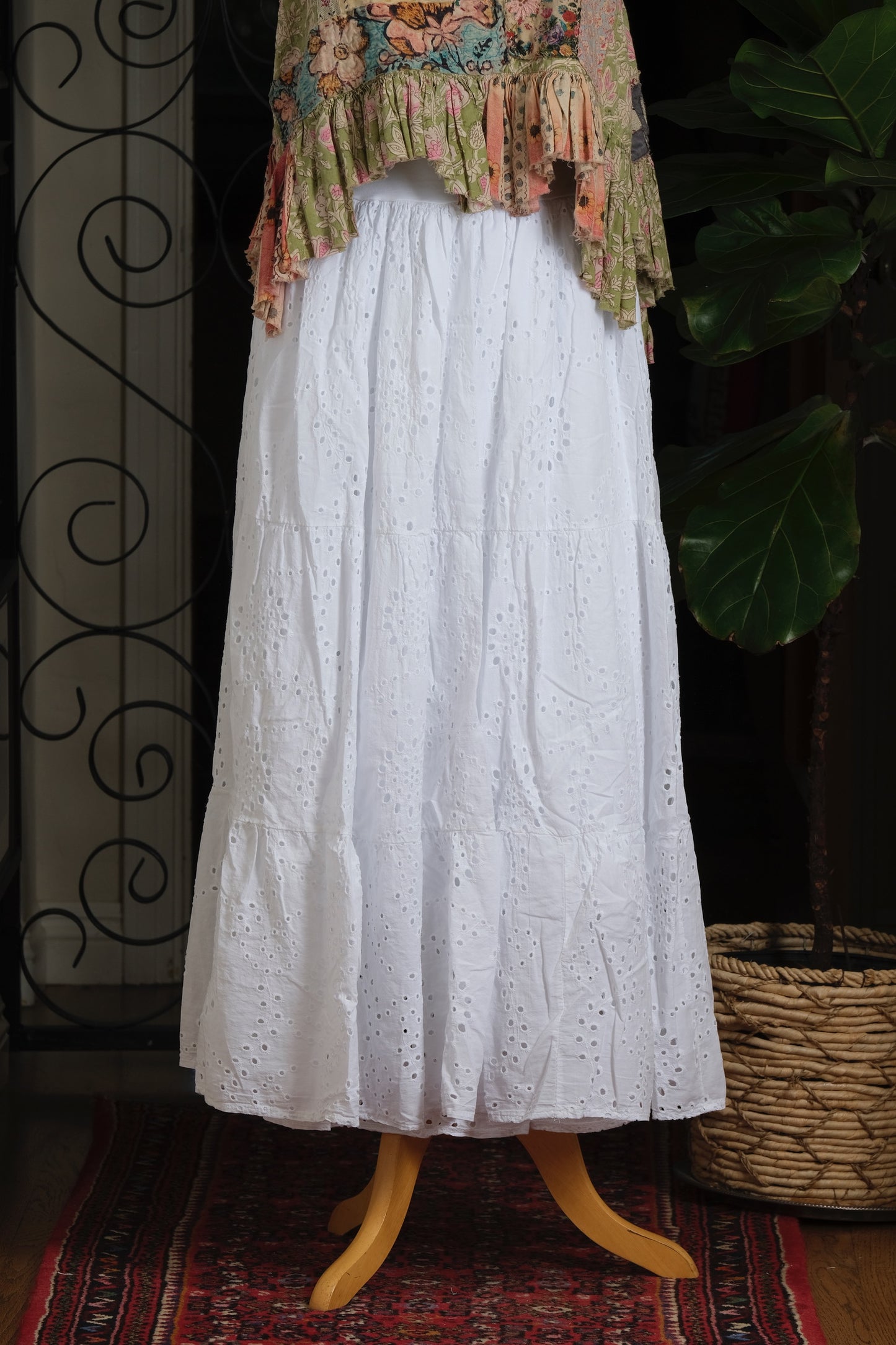 Eyelet Skirt in White