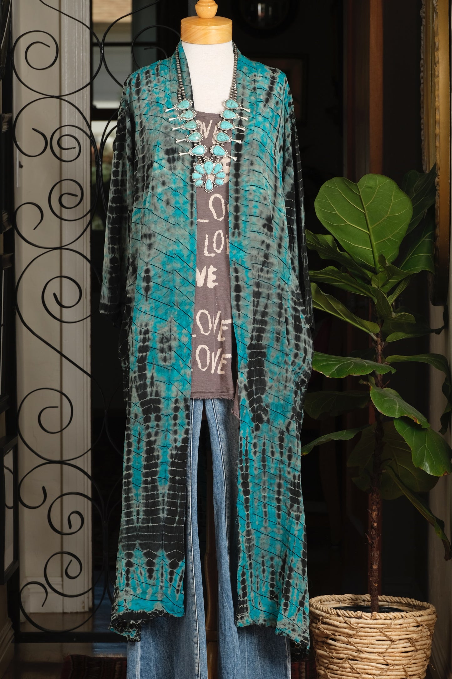 Smoke Duster in Turquoise Web