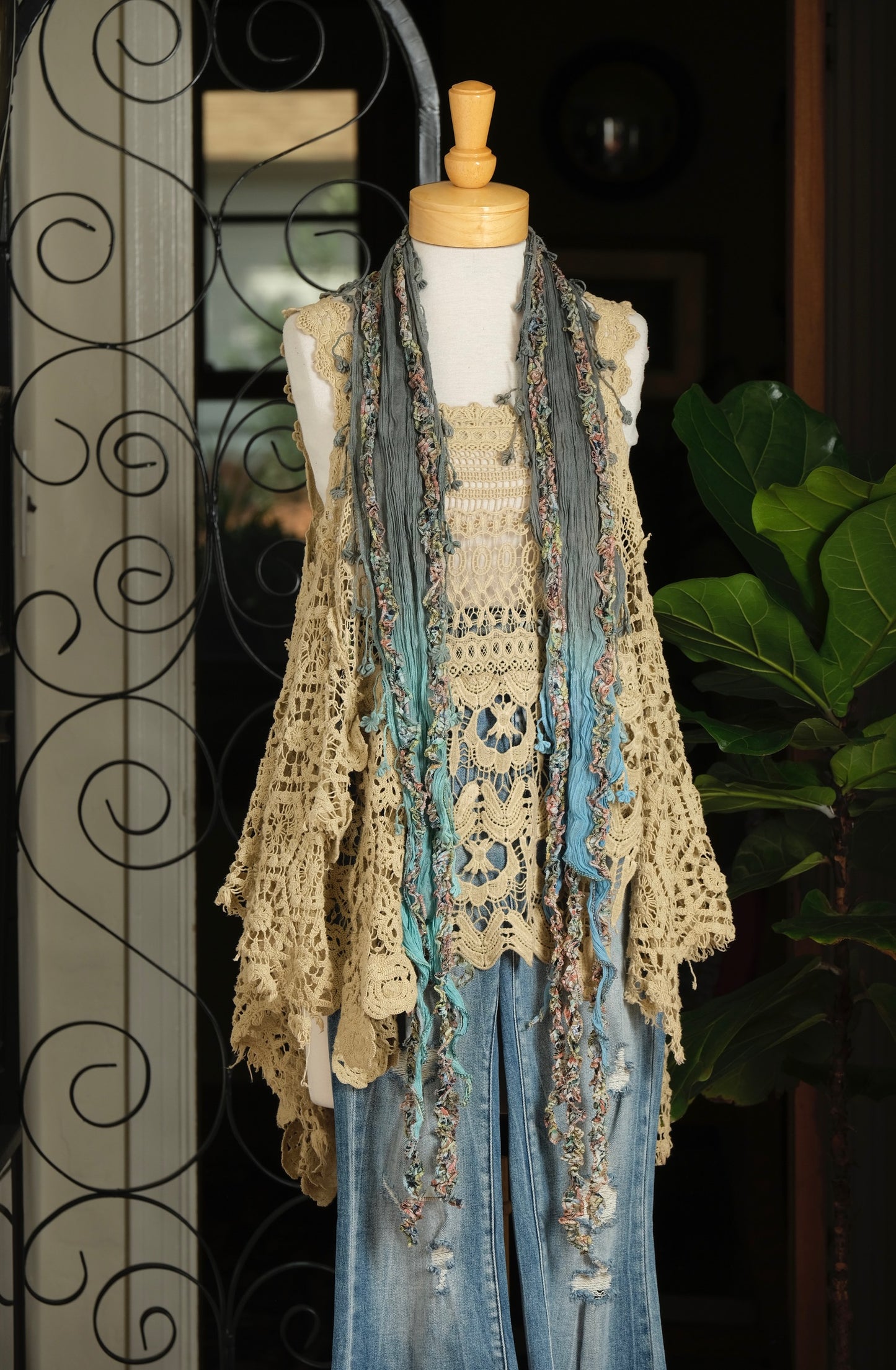 Siren Scarf in Pink Jade Ivory