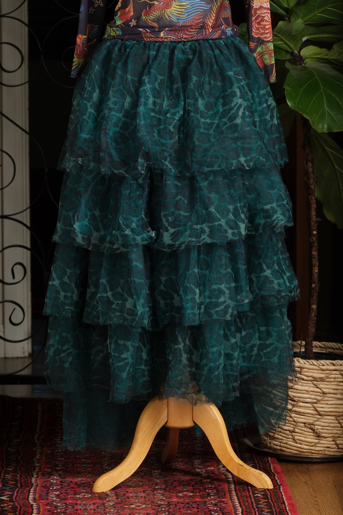 Tulle Skirt in Emerald Leopard Tamer