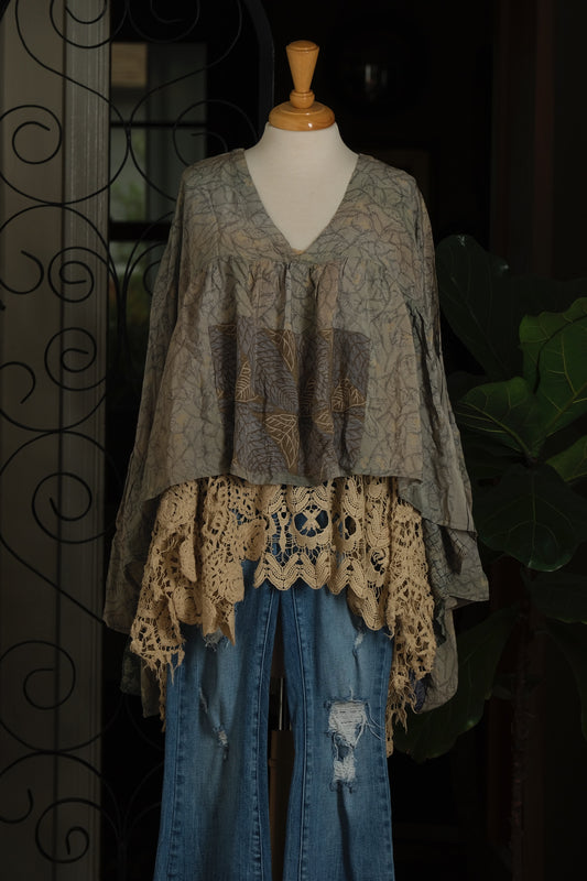 Gold Dust Crop Top in Jade Cloud