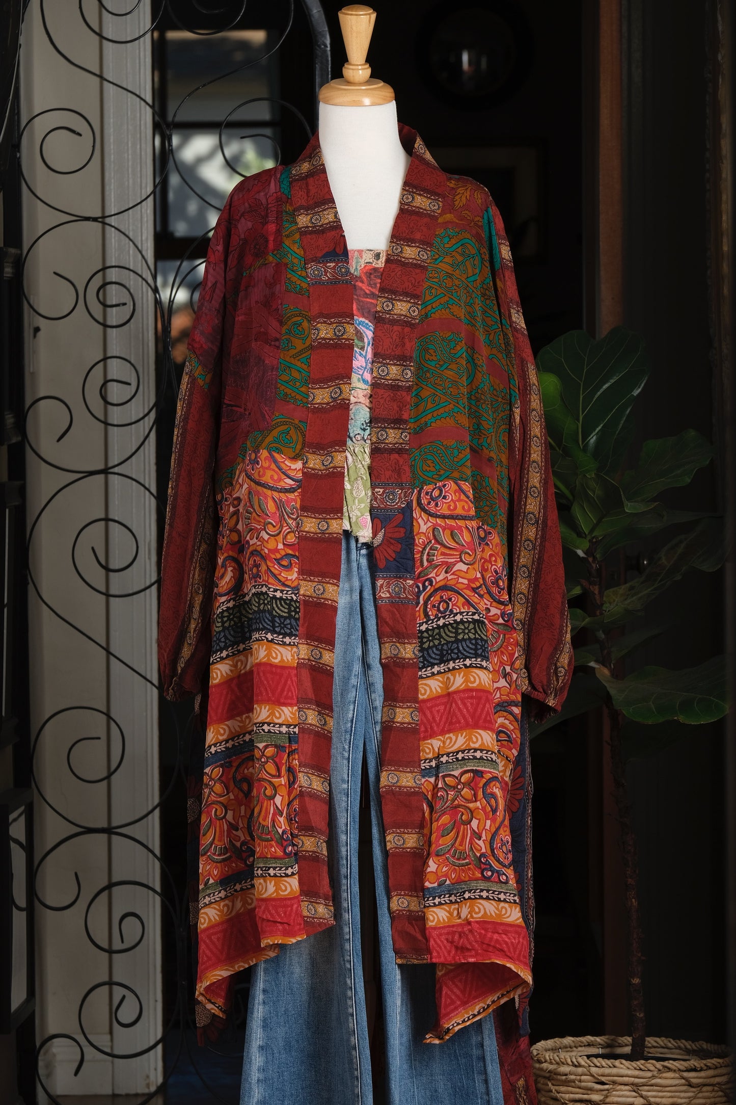 Silky Duster in Fall Stripe