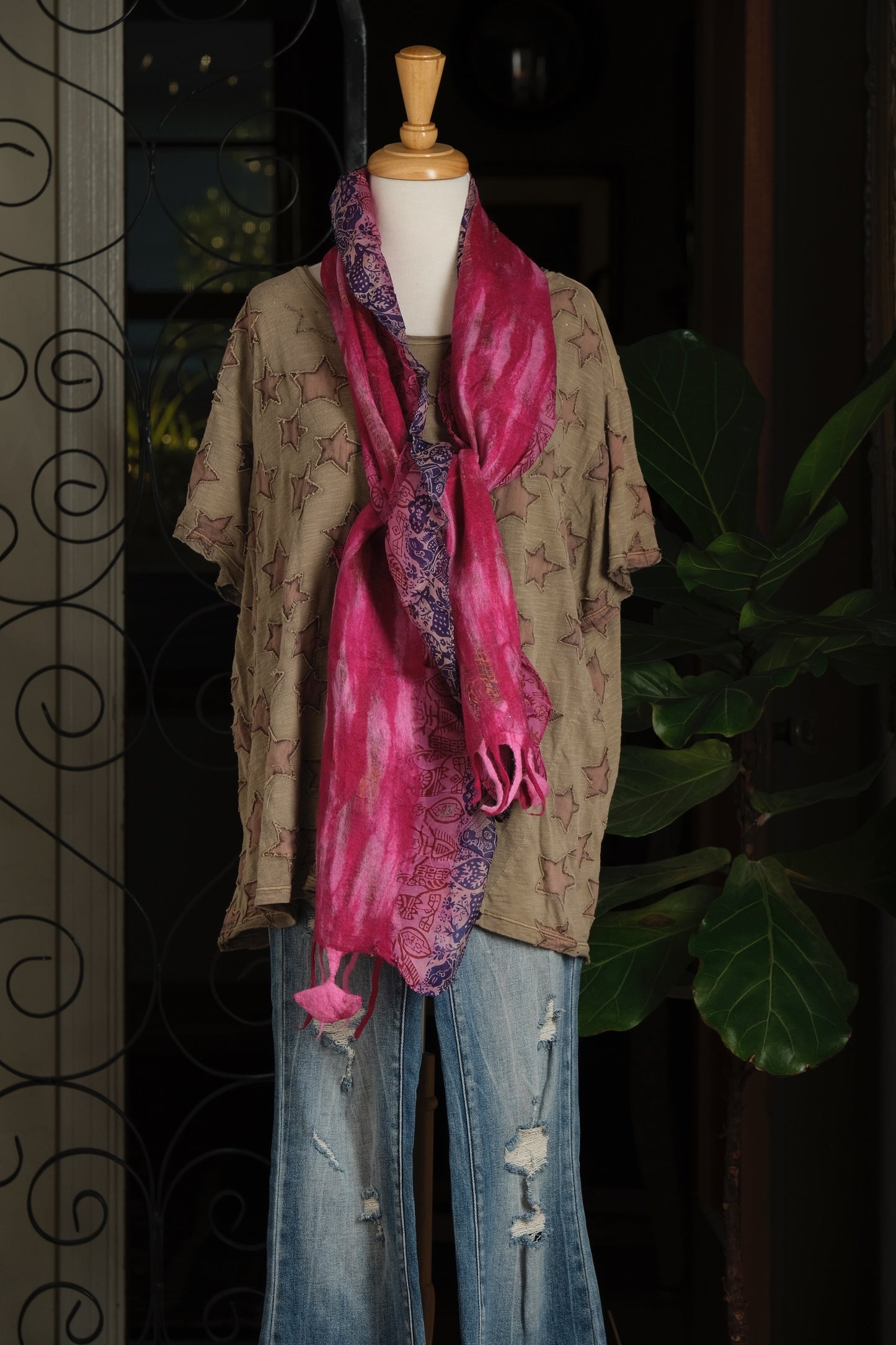 Lotus Scarf in Pink Splash