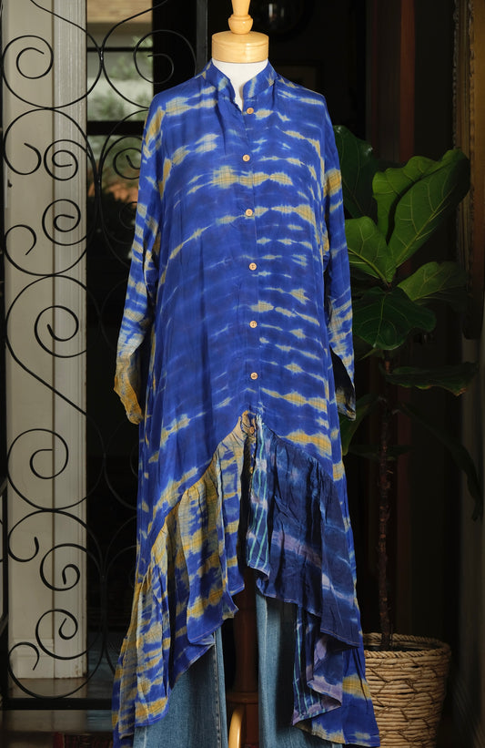 Lotus Duster Dress in It Had To Be Blue