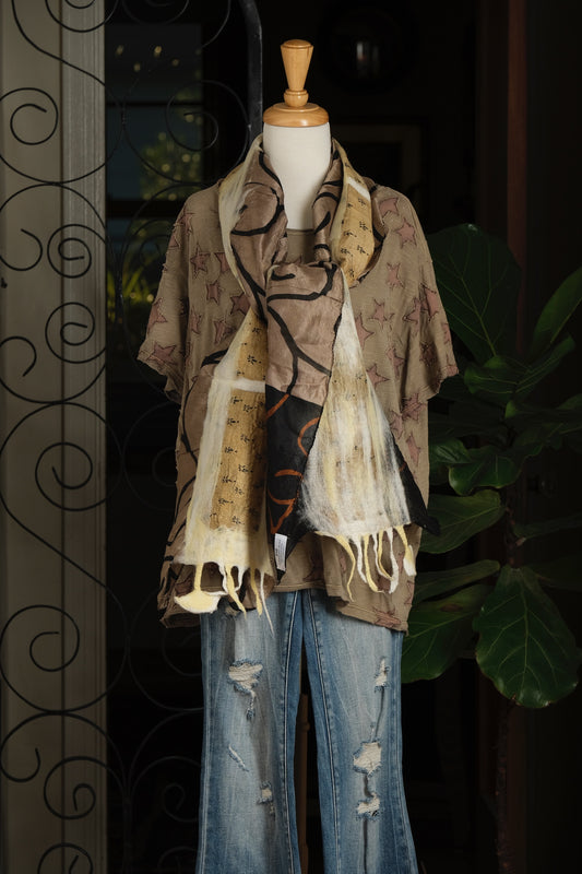 Lotus Scarf in Golden Olive