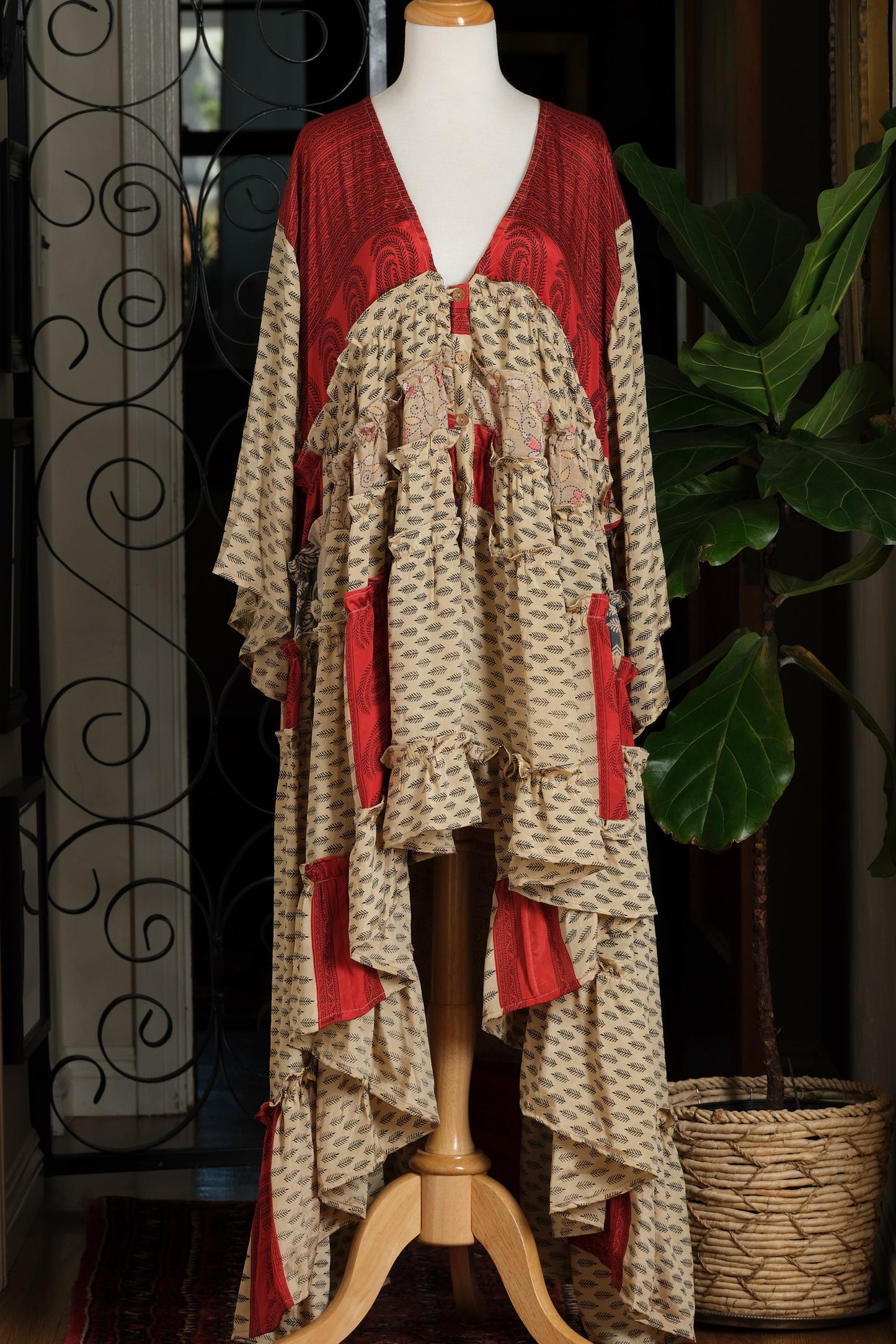 Rhiannon Dress in Red Feather