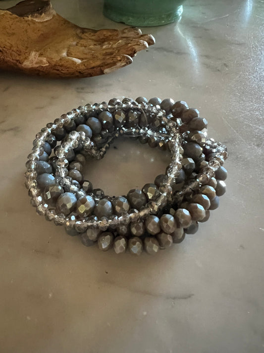 Stretch Bracelet Set in Moon Grey
