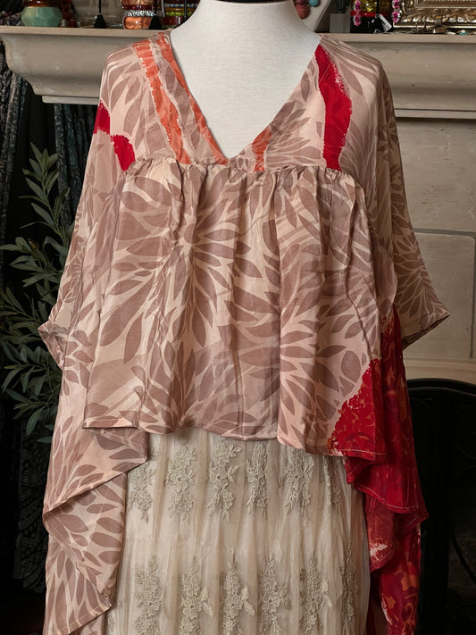 Gold Dust Crop Top in Splash of Red