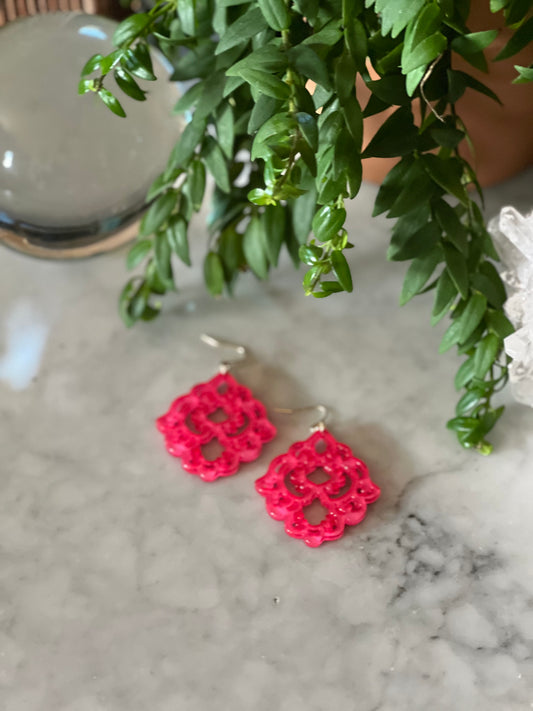 Openwork Earring in Coral