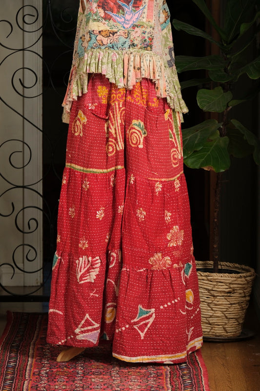 Pocket Pant in Red Pinwheel