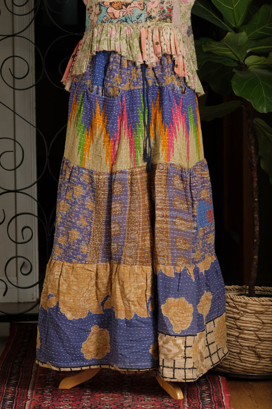 Pocket Pant in Blue Rose Flame