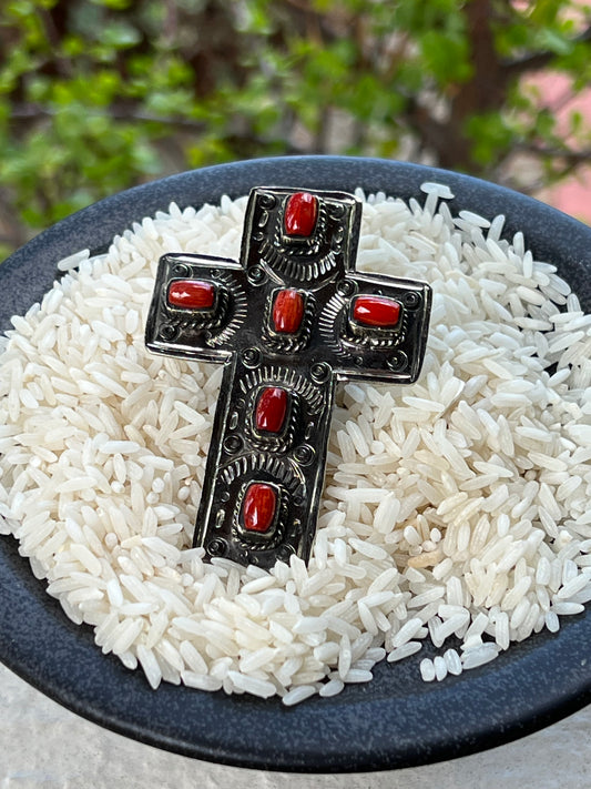 Coral Cross Ring 1164