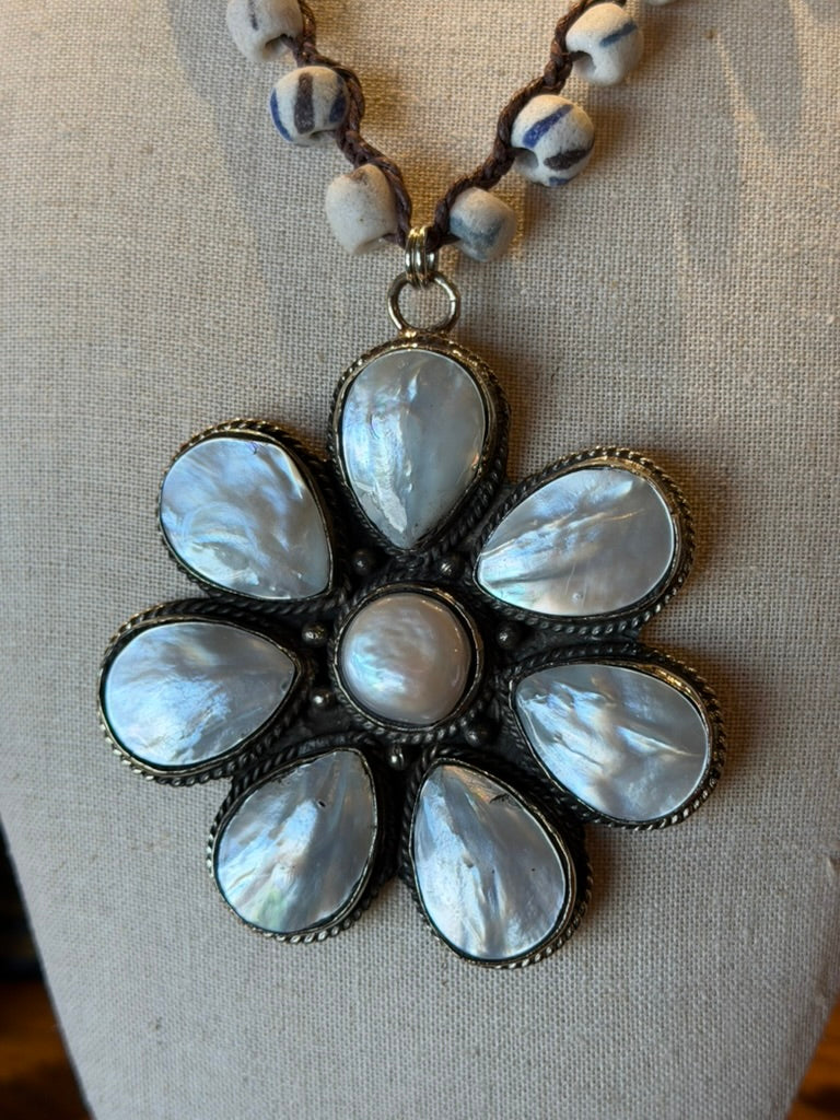 Shell Flower on Trade Beads 1720