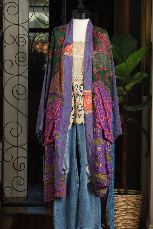 Silky Pocket Duster in Hunter Garden