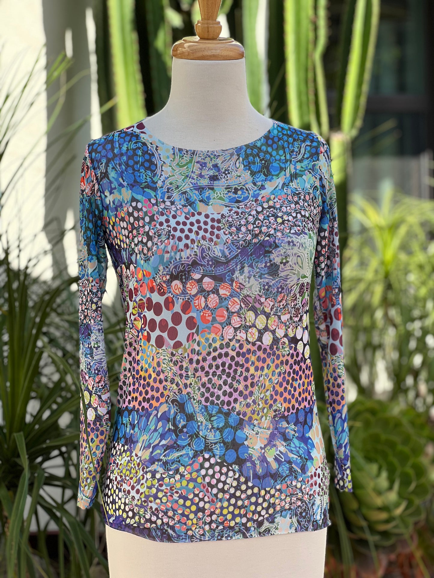 Nude Mesh T in Wonderland Dot