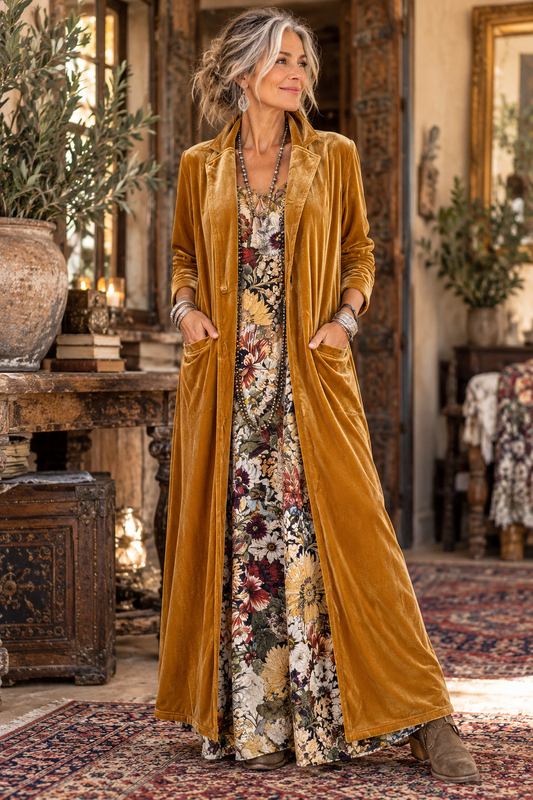 Golden Velvet Trench