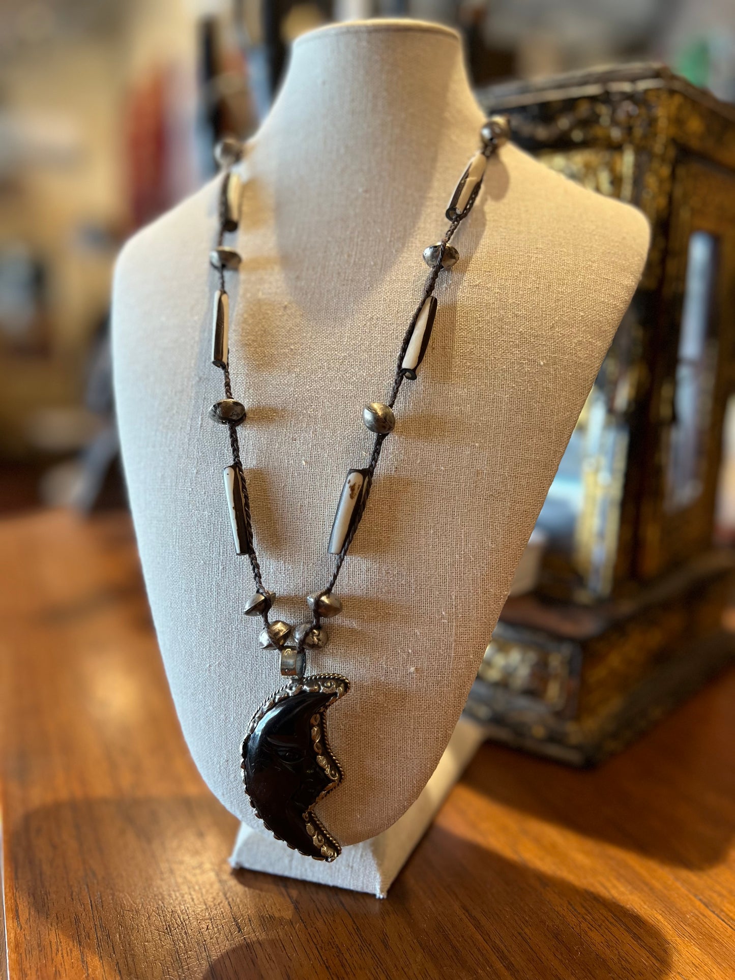 Stripe Moon Necklace 940