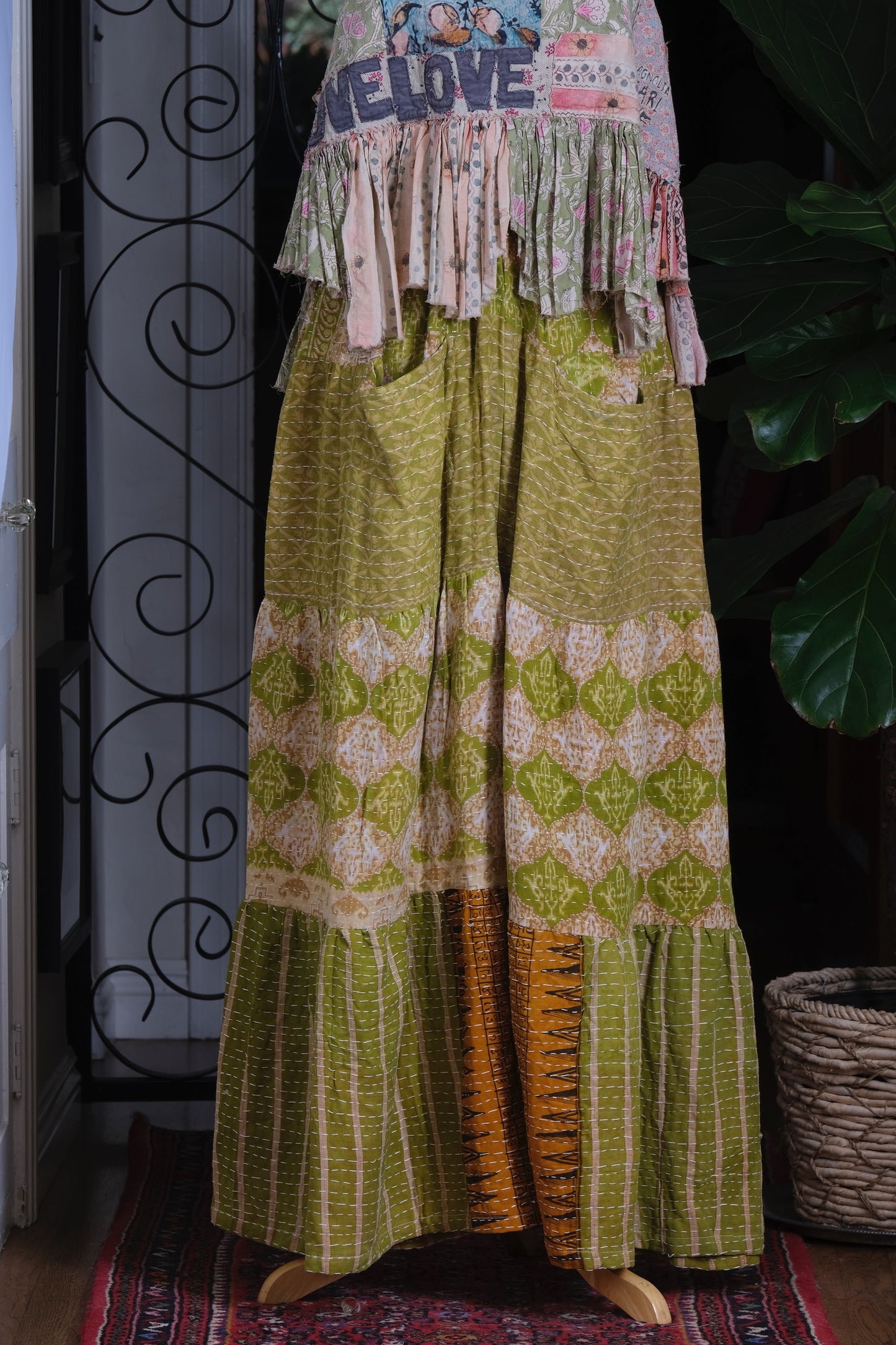 Pocket Pant in Acid Green Mosaic