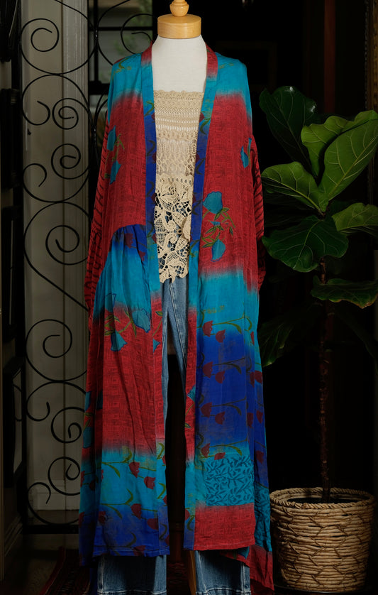 Evermore Duster in Red Lotus