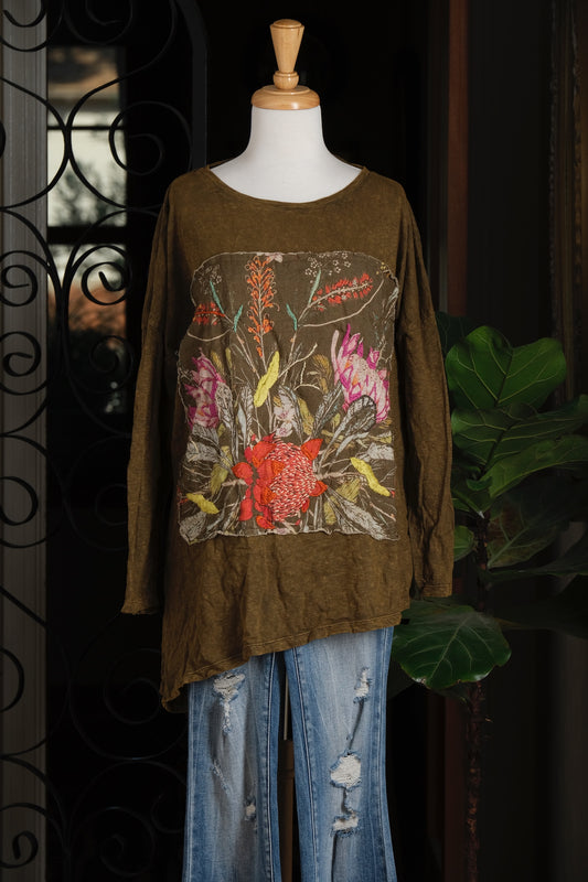 Protea T Shirt in Peanut