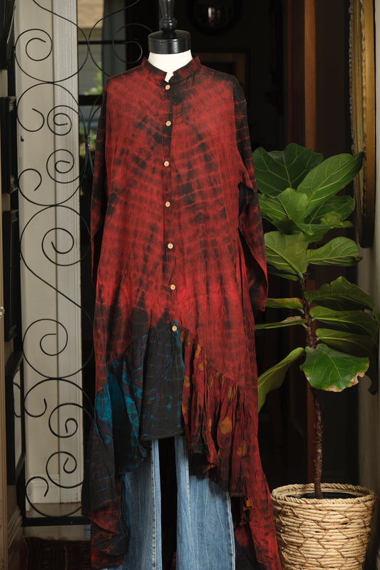 Lotus Duster Dress in Blue Slice