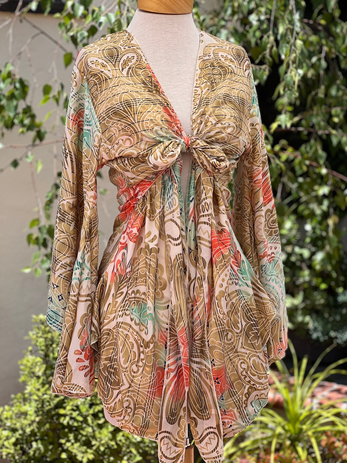 Angel Tie Top in Taupe Swirl