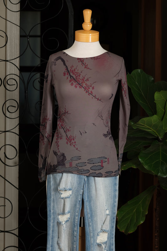 Mesh T Shirt in Japanese Smoke