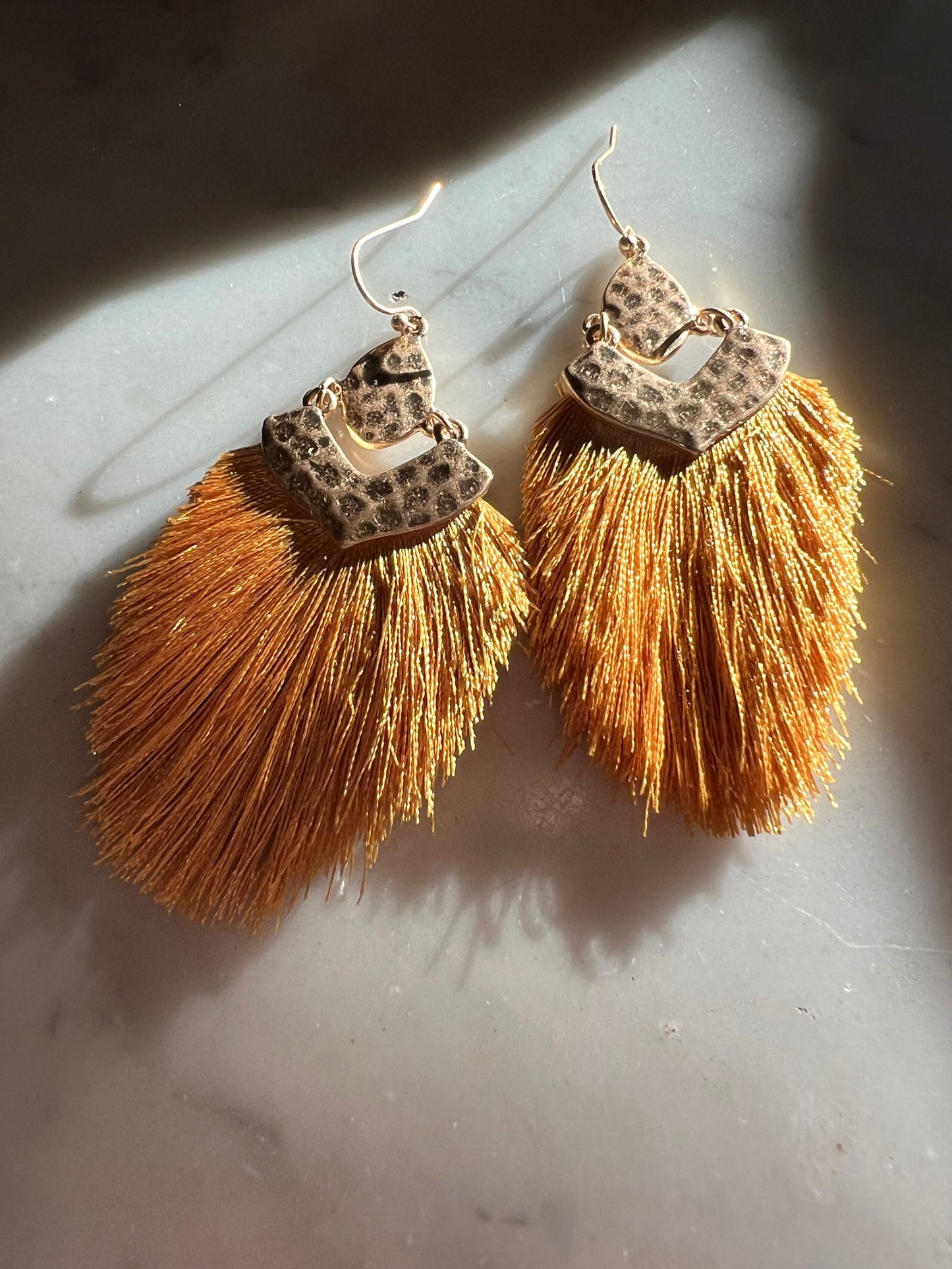 Mustard Fringe Earrings