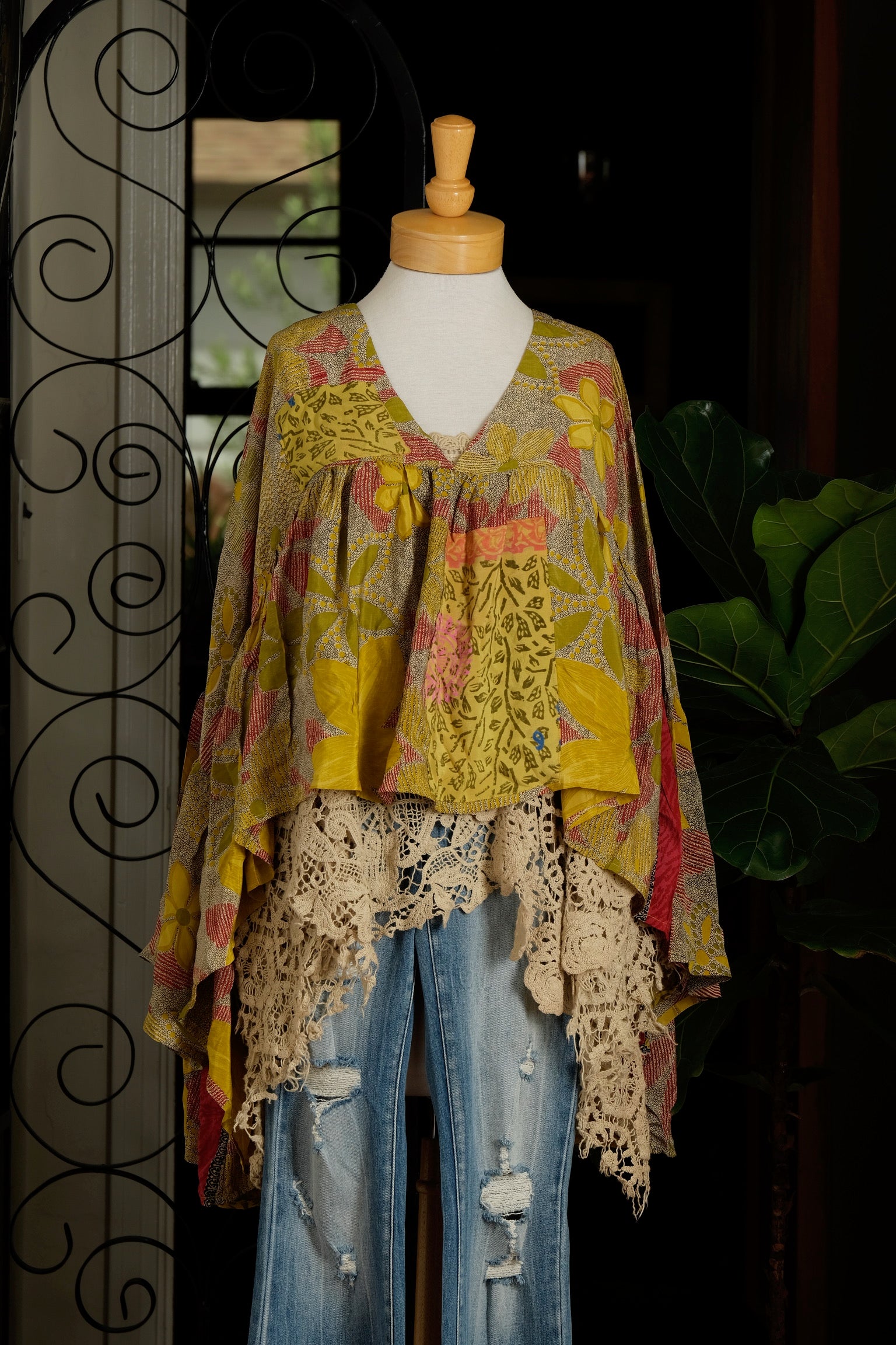 Gold Dust Crop Top in Xanadu  Chateau Bel Age Boutique