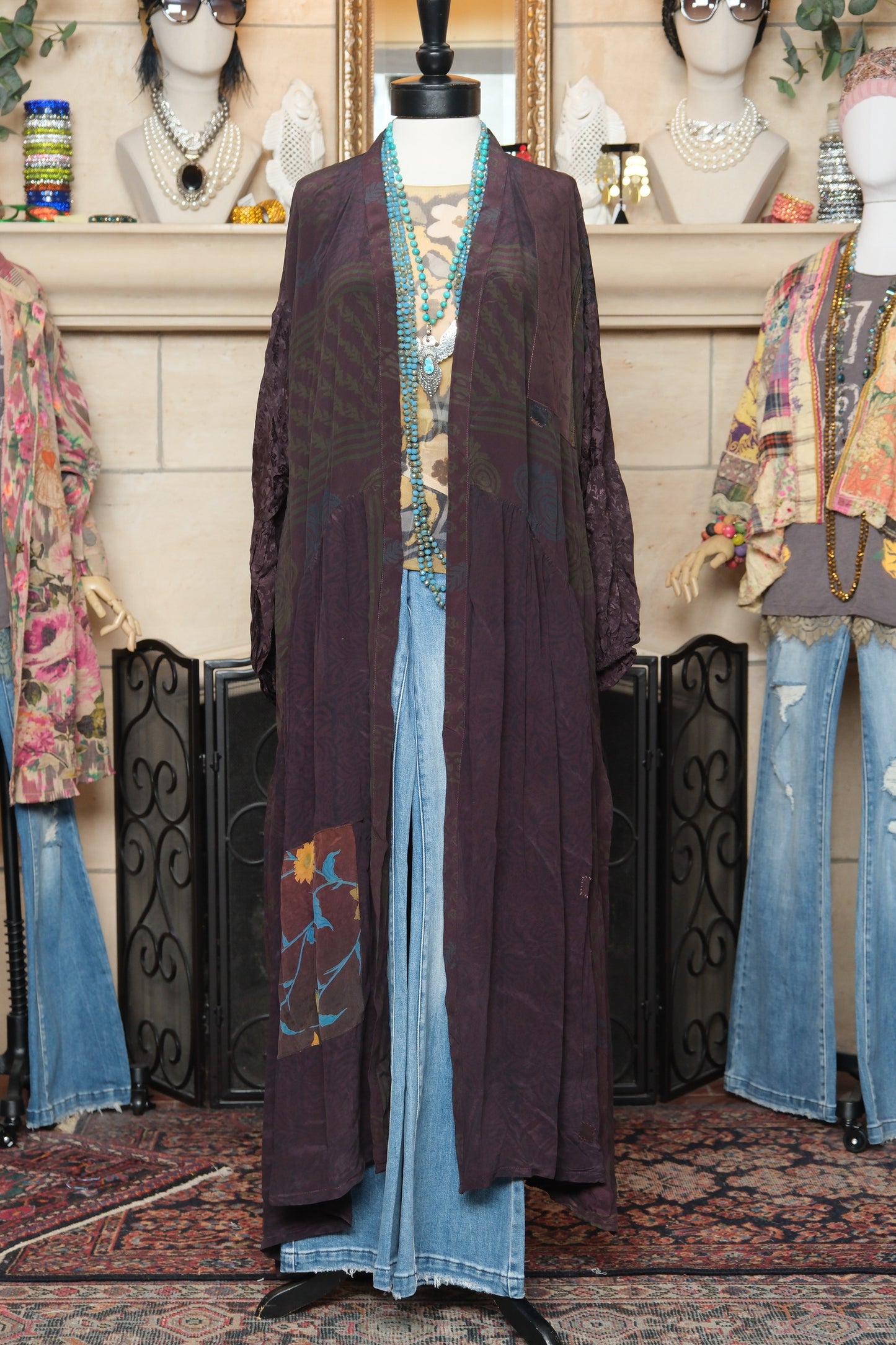 Evermore Duster in Patched Plum