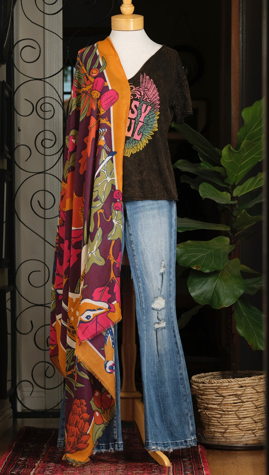 Scarf in Deer Pheasant