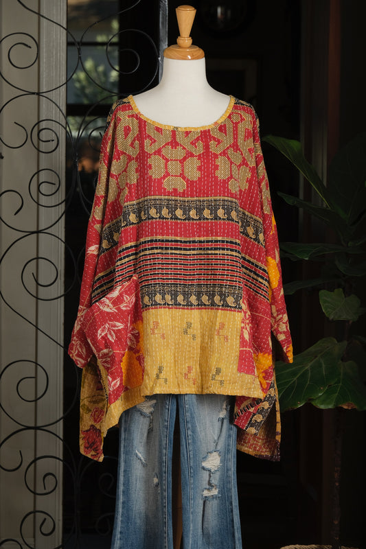 Kantha Dream Pullover in Golden Clover