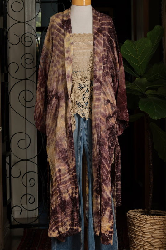 Silk Sleeve Duster in Sugar Plum