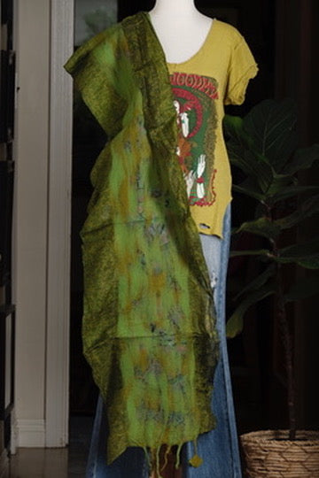 Lotus Scarf in Green Goddess