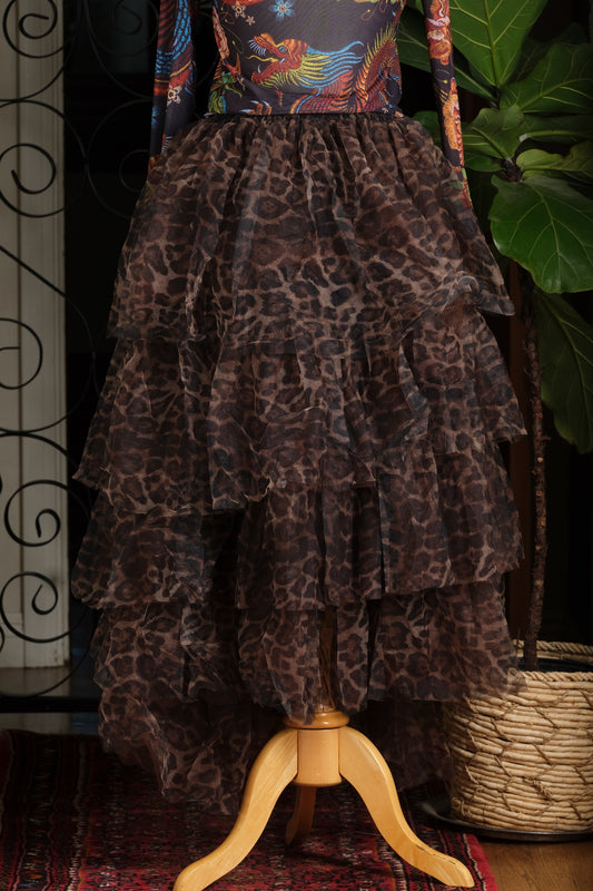 Tulle Skirt in Leopard Tamer