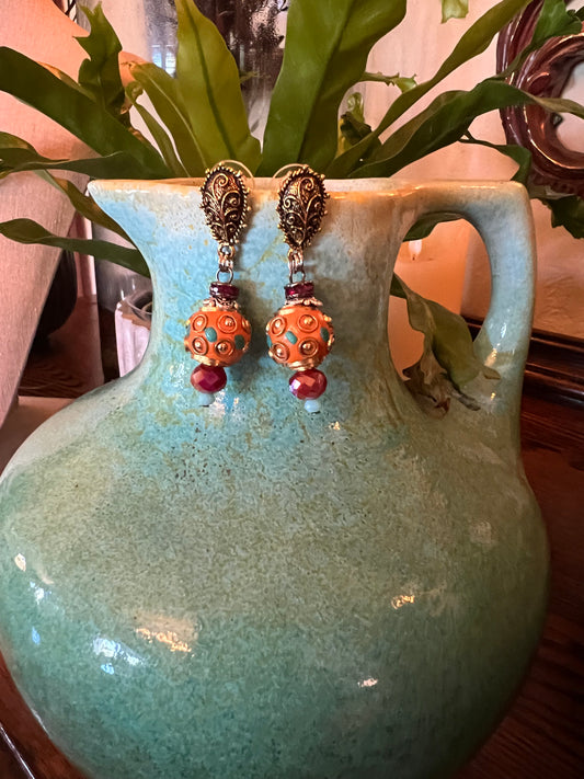 Yellow Enamel Drop Earring