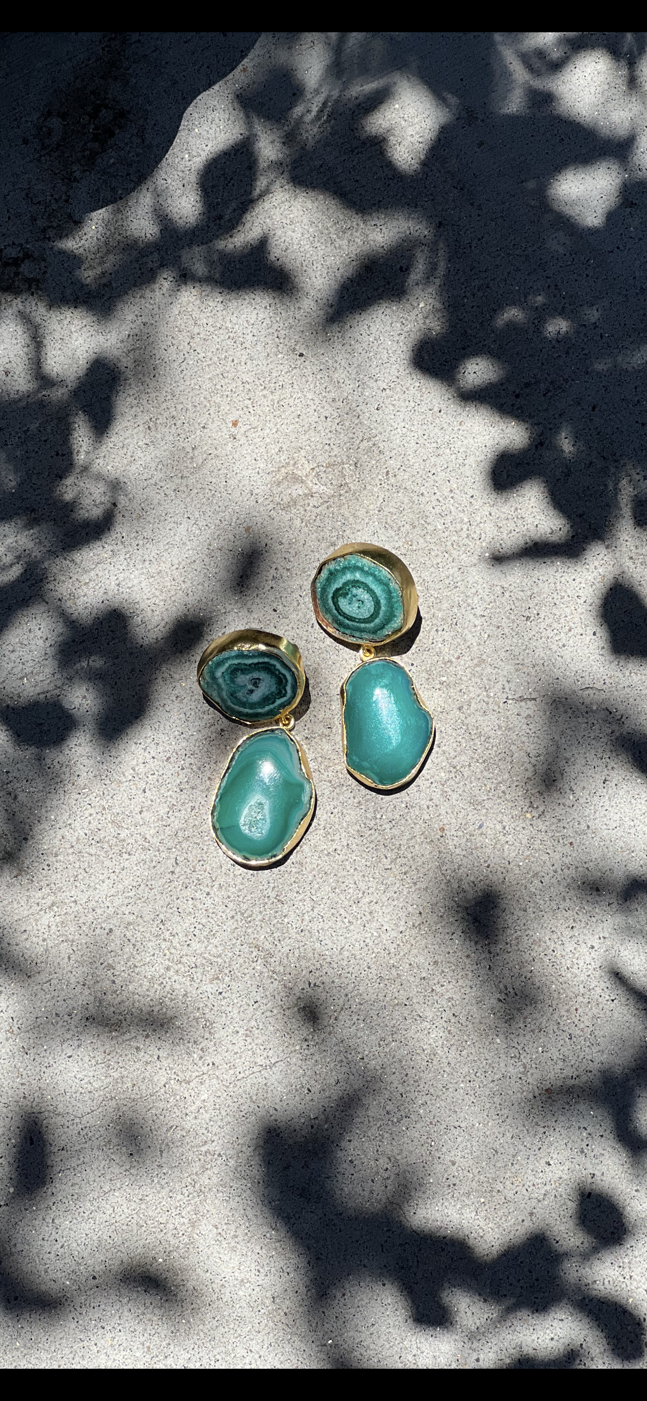 Malachite Rustic Earring