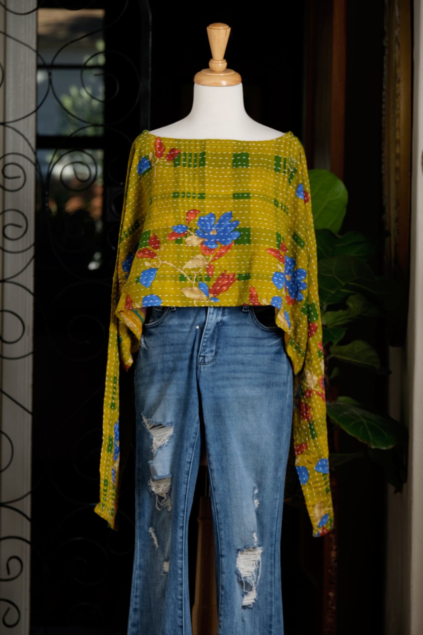 Crop Top in Green Plaid