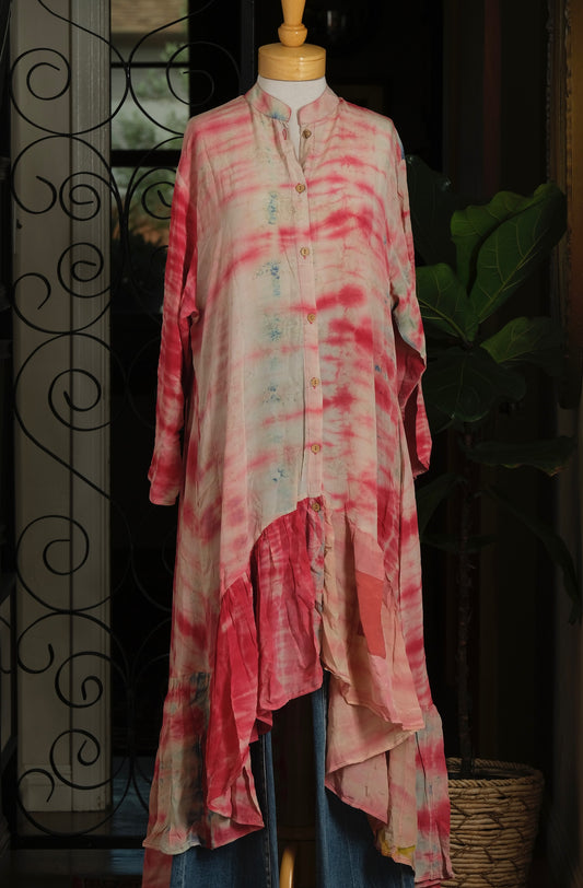 Lotus Duster Dress in Spring Garden
