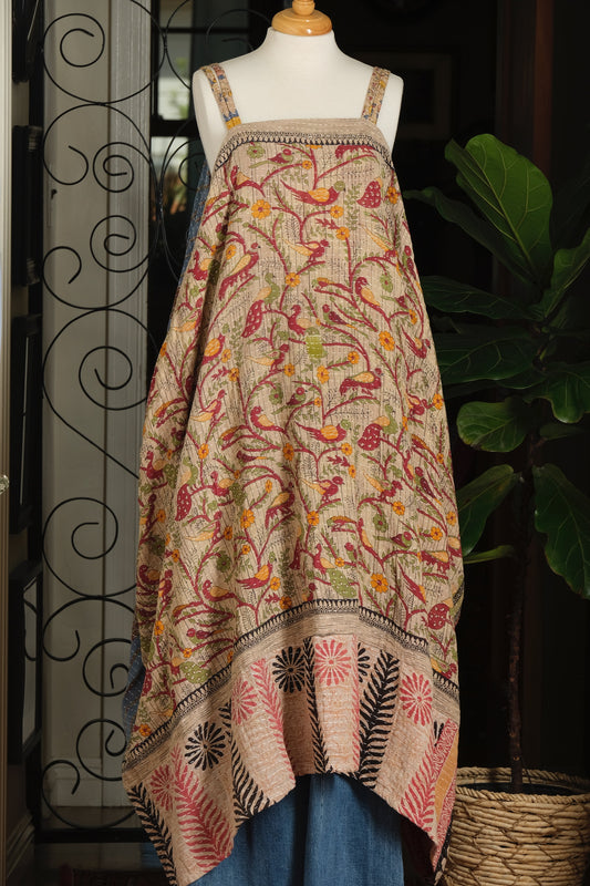 Kantha Maxi Dress in Sweet Bird