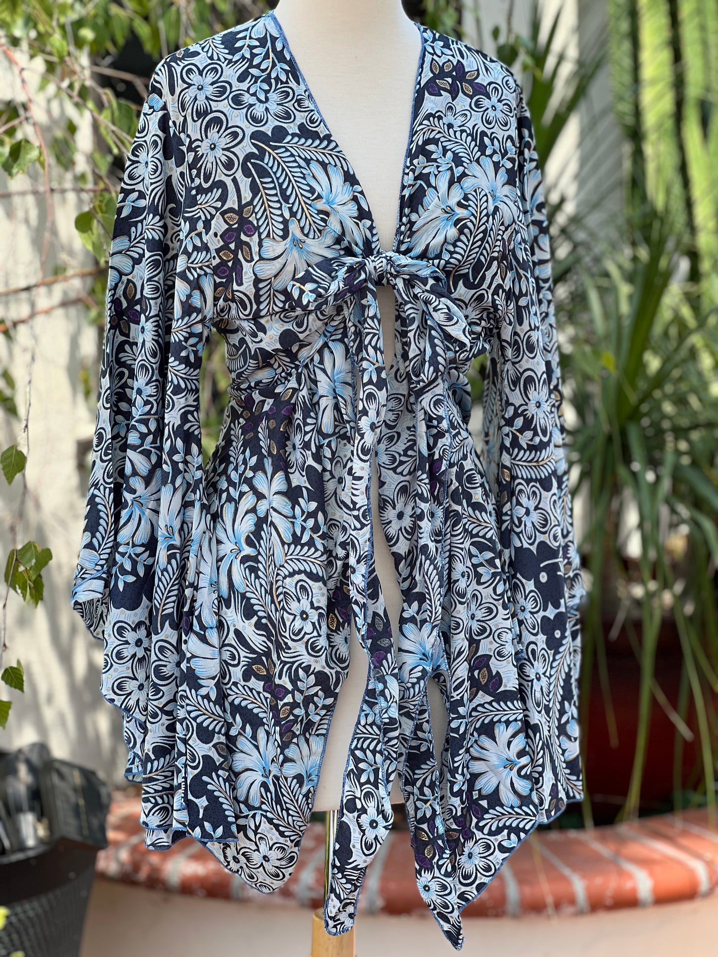 Angel Tie Top in Blue Tropic