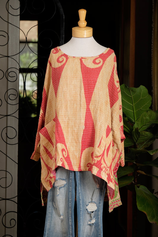 Kantha Pullover in Marmalade Sky