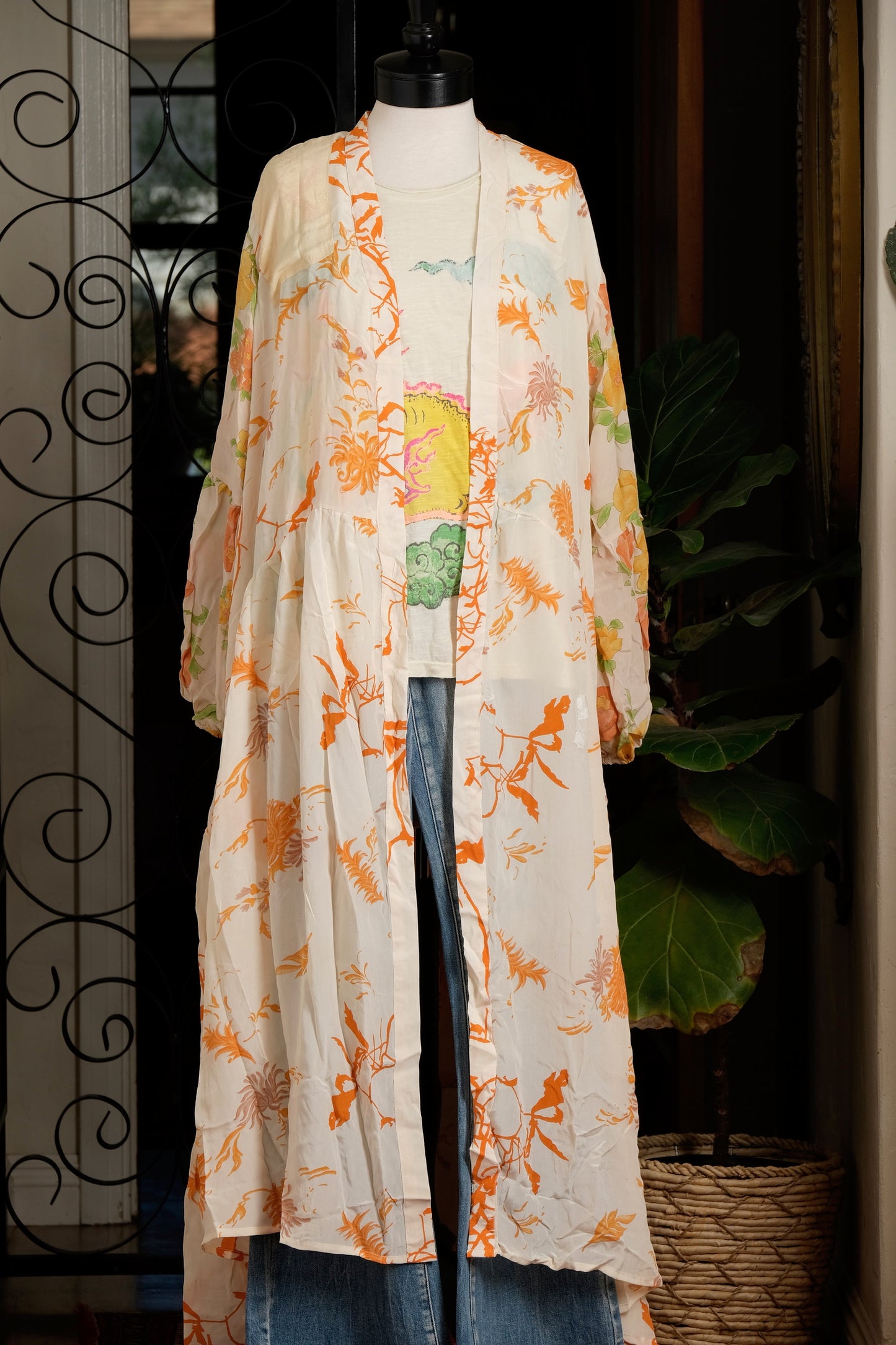 Evermore Duster in Apricot Flower